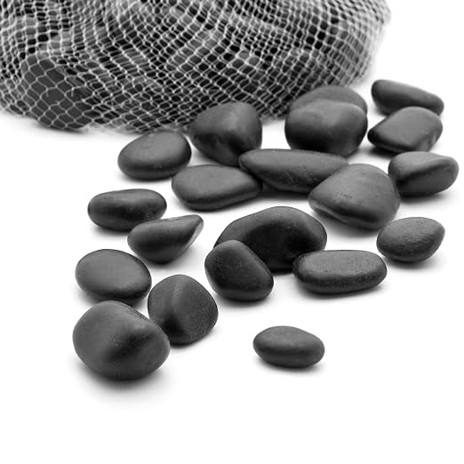 Royal Imports River Rocks, Aquarium Gravel – Black 1"- 1.5" - 30 lbs | Decorative Ornamental Vase Filler Pebbles for Potted Plants, Terrariums, Vases, Succulents, Fish Tank Gravel, DIY & Crafting