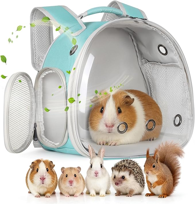 Guinea Pig Backpack, Space Capsule Bubble Window Small Animal Backpack for Guinea Pig, Bird Bunny Rat
