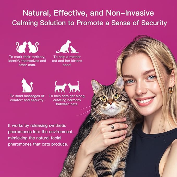 Cat Pheromones Calming Diffuser Premium Pheromone Diffuser for Cats - Cat Pheromones Diffuser - Cat Calming Diffuser - Cat Calming Pheromone Diffuser (Grey)
