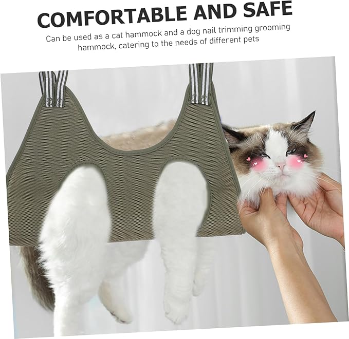 BESTonZON Cat and Dog Grooming Hammock for Nail Clipping Space-Saving Pet Hammock with Easy Installation Versatile Design for Grooming Needs Elegant and Multifunctional for Home Use