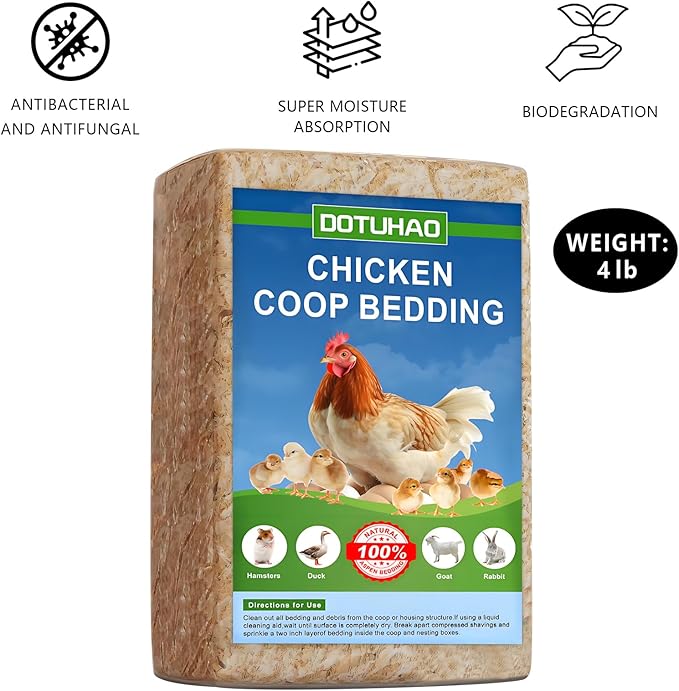 Pine Shavings | Wood Shavings | Chicken Coop Bedding | All Natural | Chicken Coop | Chickens Bedding | Pet Bedding | Small Animal Beddings | Odor Control (4 LB)