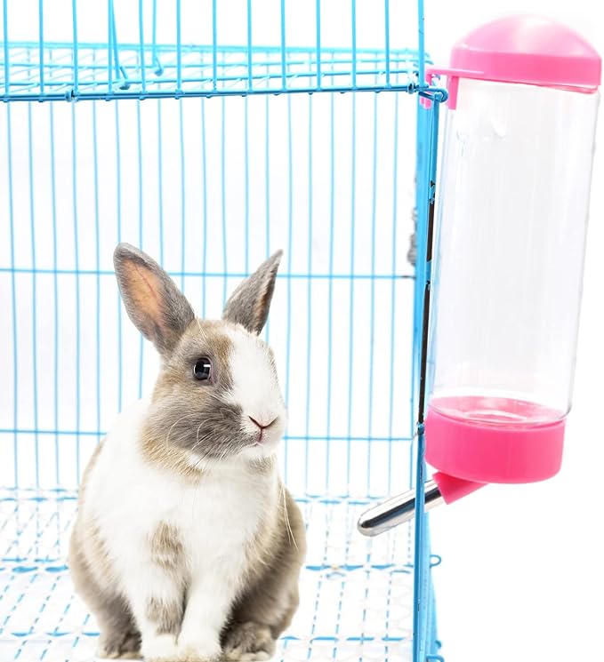 Small Animal Water Dispenser for Cage, 4PCS Rabbit Water Bottle No Drip, 500ml Guinea Pig Water Bowl No Drip for Rabbit, Chinchilla, Ferret, Guinea Pigs, Squirrel, Hedgehog, Ship by Random Color