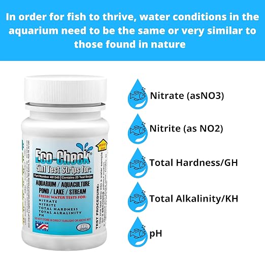 Industrial Test Systems Eco-Check 5 in1 Aquarium Water Quality Test Strips 481345 - Made in USA - Best Pond & Aquarium Test Strips