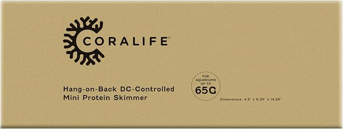 Coralife Aquarium Fish Tank Marine Salt Water DC-Controlled Variable Speed Mini Protein Skimmer, Up To 65 Gallons
