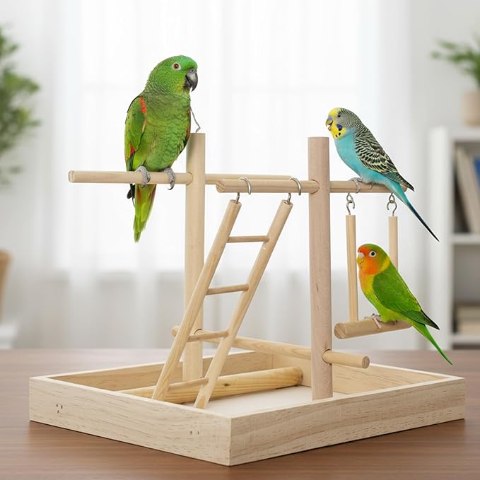 4 Pcs Wooden Bird Ladder, Bird Ladder for Cage, Birds Toys for Parakeets Parrots Cockatoo Lovebirds Birdie, Wooden Ladders Basics Climbing Supplies(3&4&5&6 Step)