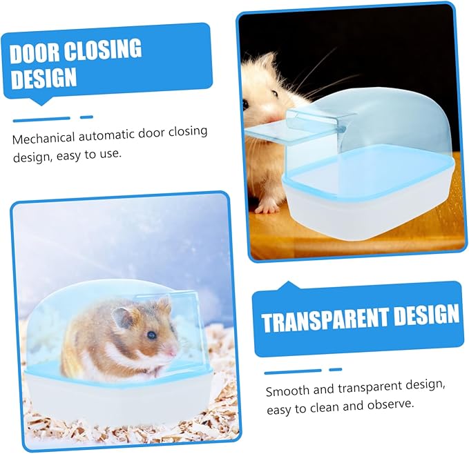 UPKOCH 2pcs Hamster Bath Container Automatic Dust Bath Box for Animals Practical Plastic Bathtub Smooth Edges for Hamsters and Chinchillas