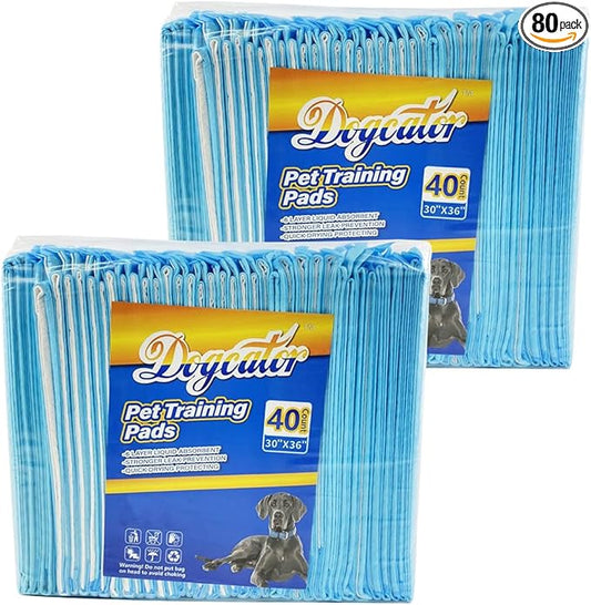 Dogcator Dog Pee Pads Extra Large 80 Count, Thicken Dog Training Pads 30"x36", Puppy Pee Sheets XL for Indoor, Outdoor Use, Heavy Absorbent Disposable Underpads, Blue