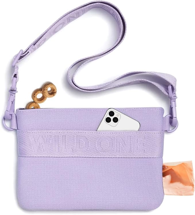 Wild One Treat Pouch, Fanny Pack or Cross-Body Bag, Made from Recycled Knit, Poop Bag Dispenser