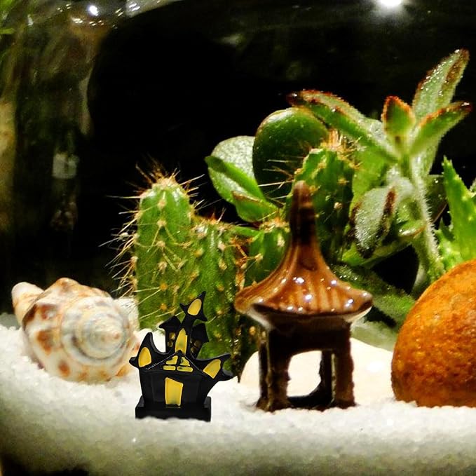 Milisten 3pcs Castle Aquarium Decor Resin Fish Tank Decoration for Halloween Theme Shrimp Hideout and Fish Resting Place Creative Landscape Accessory