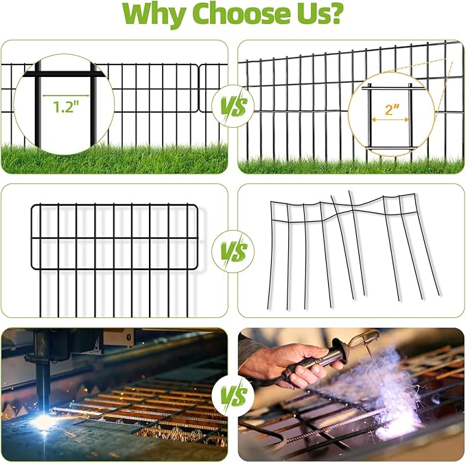 30 Panels No Dig Fence, Animal Barrier Fence, 13in(H) x 30ft(L) Fence Barrier for Bottom, Rabbit Fencing for Garden, Dog Fences Barrier, Rustproof Metal Fences Border for Outdoor
