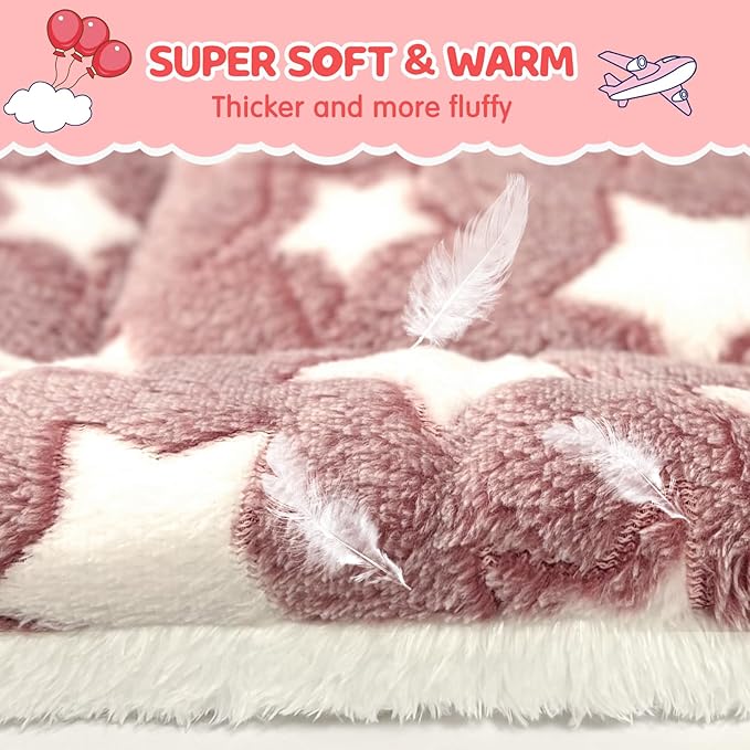 2 Pack Bunny Bed - 10 x 13 Inch Rabbit Pee Pads Bedding - Washable and Thickness Upgrade(Pink,M)