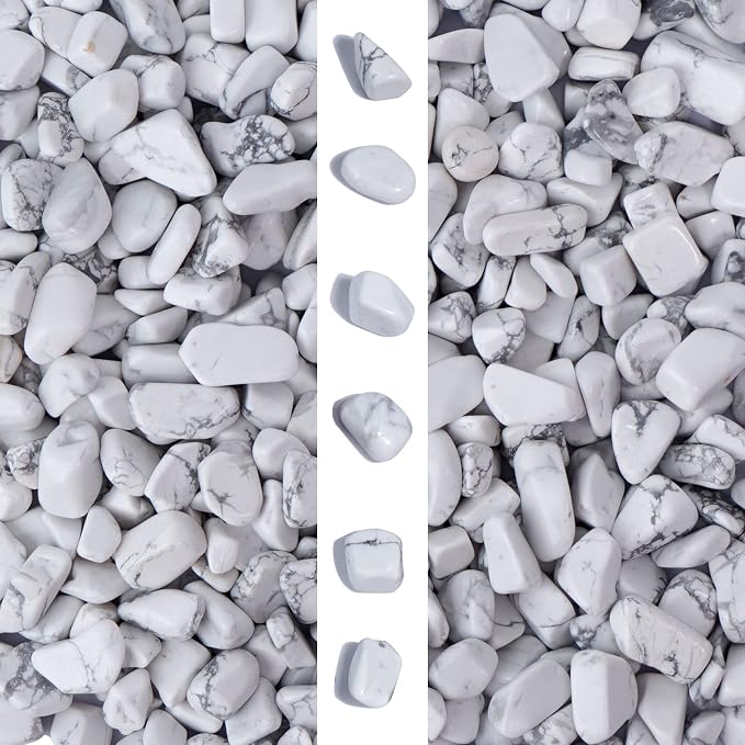 gemshan 2lb Natural White Rocks 7mm-9mm, River Rocks for Plants Succulents, Withe Stone Pebbles for Aquarium Vase Decoration