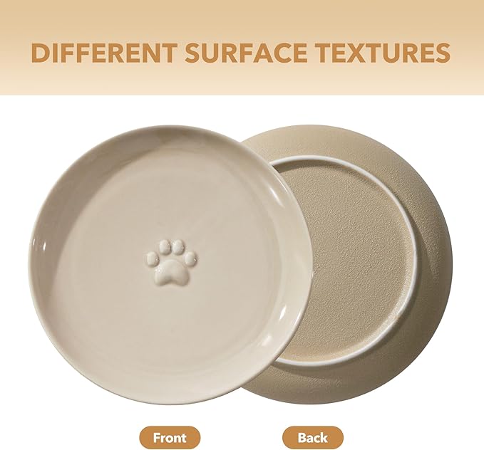 Havniva 6.1'' Ceramic Wide Cat Dishes, Set of 3 Ceramic Cat Bowls, Indoor Kitten Feeding Wet & Dry Shallow Food Dish Anti Whisker Fatigue(3 Pcs)