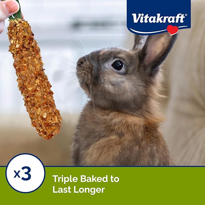 Vitakraft Crunch Sticks Rabbit Treat - Carrot and Honey - Rabbit Chew Sticks, 3 oz