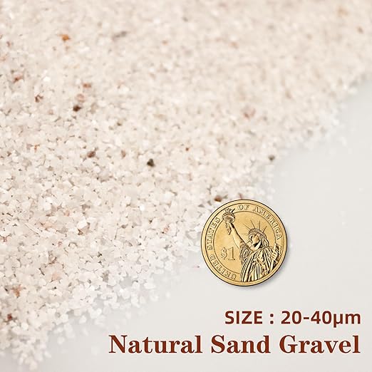 Silica Gravel, Multi-Purpose Mini White Silica Sand for Fire Pits, Aquariums and Landscaping, 5LB
