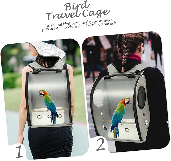 Milisten Portable Parrot Bag Wear-Resistant Bird Travel Carrier with Perch Breathable Design for Hiking Shopping and Travel Comfortable and Backpack for Birds