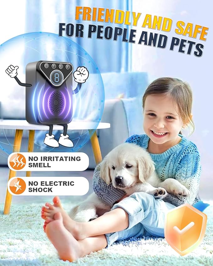 Anti Barking Device for Dogs - 9 Modes 33 FT Range Ultrasonic Anti Barking Deterrent, Rechargeable Bark Control Device, Dog Barking Deterrent Devices Barking Silencer for Indoor&Outdoor