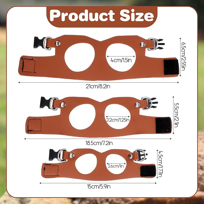 3 Pack Bearded Dragon Harness and Leash Set, Small Animal Traction Rope Training Walking Vest Accessories, 3-Size Adjustable Soft Leather Lizard Vest Harness Leash for Squirrel Reptile Rat