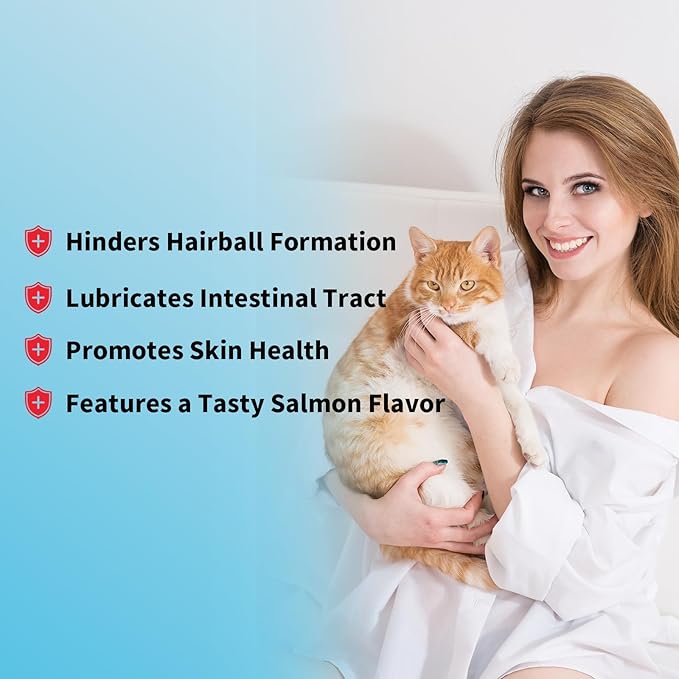 4.23oz Cat Hairball Remedy, Hairball Remedy Gel for Kittens Pet, Care Cat Hairball Supplement-Hairball Treatment for Cats Furball Control Relief Remedy & Digestive Support Hair Ball Relief for Cats