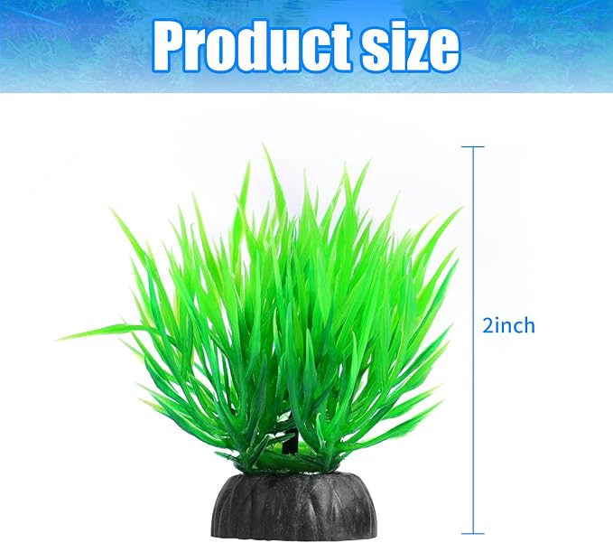 AQUANEAT Artificial Aquarium Plants, Plastic Fish Tank Decorations, 2Inch Tall, 10packs