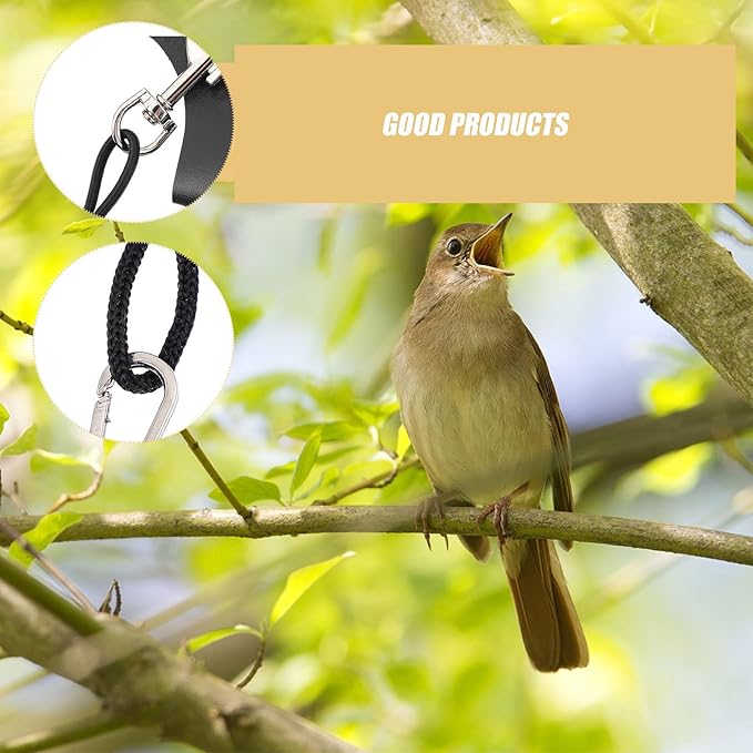 Lightweight Outdoor Bird Flight Vest Harness and Adjustable Leash Set, Dark Color M Size, Training Harness for Small to Medium Parrots
