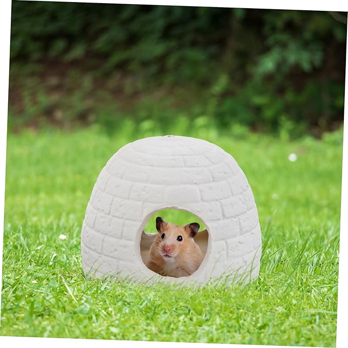 Adorable Ceramic Pet Nest Hideout for Small Animals Cooling House for Hamsters Guinea Pigs and Birds Unique Design for Comfort and Fun