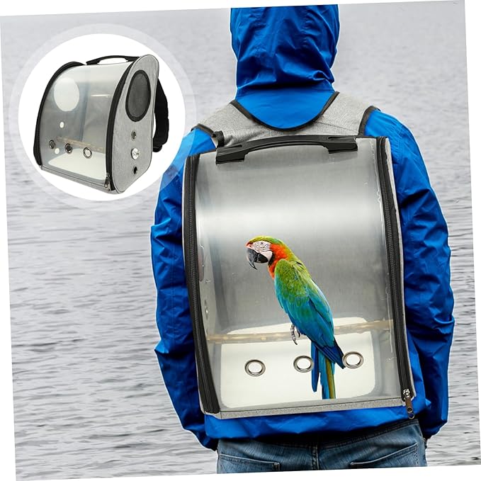 Milisten Portable Parrot Bag Wear-Resistant Bird Travel Carrier with Perch Breathable Design for Hiking Shopping and Travel Comfortable and Backpack for Birds