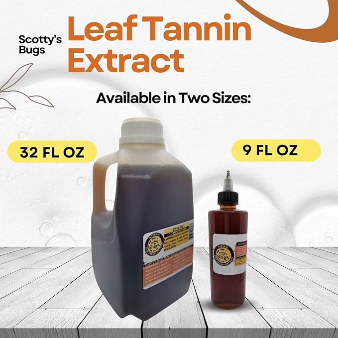 SCOTTY'S BUGS Natural Leaf Tannin Extract for Blackwater Aquariums – Betta Fish Water Conditioner | Tannins for Aquarium | 9 FL OZ