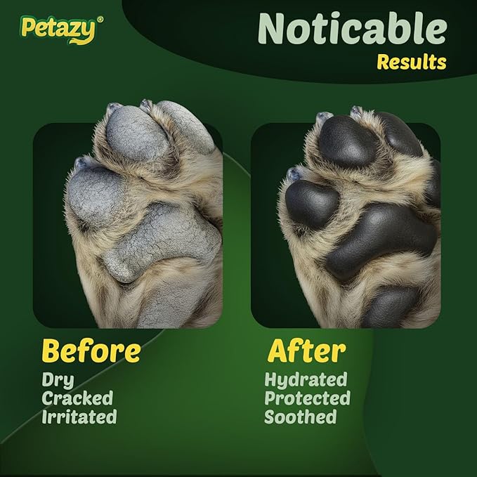 Petazy Dog Paw Balm – Everyday Formula for Daily Paw Moisturizing & Maintenance | Lick-Safe, Natural Hydration with Beeswax & Vitamin E | Paw & Nose Balm for Dogs & Cats, 2.1 oz