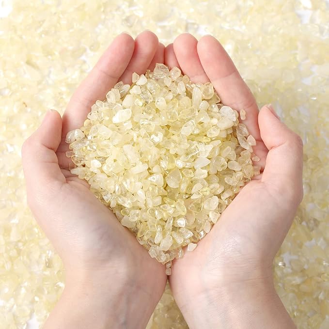 Natural Citrine Crystal Quartz Rocks Chips Vase Filler Rocks for Succulent Plant Small Fish Tank Aquarium Gravel Decorative Pebbles Stones(200 gram)