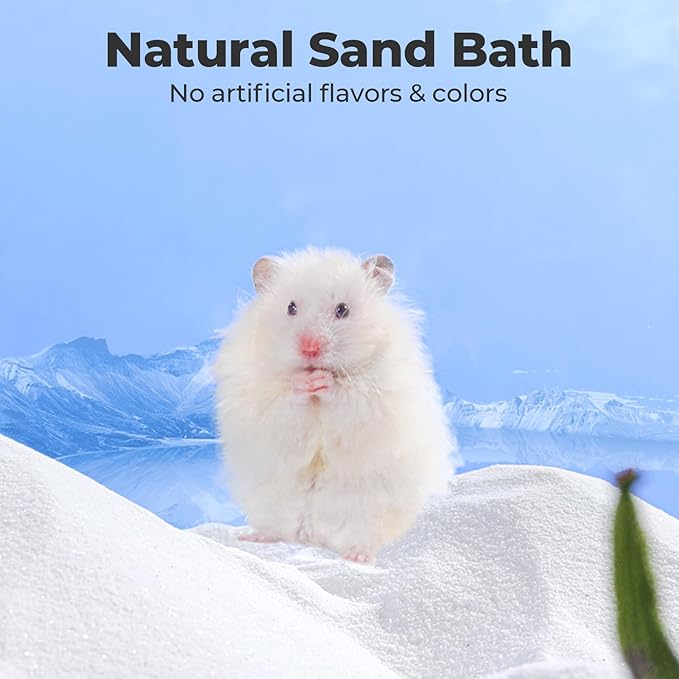 mini&moe Hamster Sand Bath - Low-Dust Bathing Sand with Odor Control & Oil-Absorbing, Dual-Use Potty Litter for Hamster, Gerbils, Chinchillas, Mice and Other Small Pets
