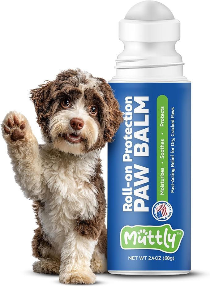 Roll-On Dog Paw Balm - Moisturizer & Soothing Protection from Snow & Hot Pavements - Snout Soother for Dogs - Easy & Fast to Apply, Natural, Non-Toxic, Food-Grade, Lick-Safe Wax