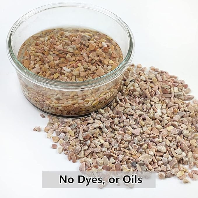YISZM 10LB Succulent and Cactus Gravel Pebbles, 1/5 Inch Natural Decorative Polished Stones, River Rocks for Plants, Vases, Aquariums, Terrarium and Outdoor Gardening,Peach