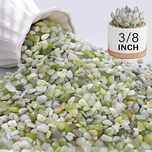 NUPICK 3 lbs Pebbles for Indoor Plants, 3/8 Inch Pea Gravel for Fish Tank, Polished Decorative Rocks for Succulent, Natural River Stones for Vases, Cactus, Landscaping, Bird Bath, Aquarium, Jade