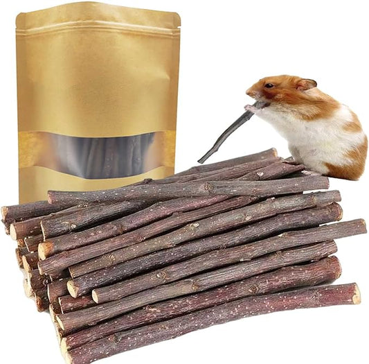 ANDES Natural Apple Sticks 10oz(300g) Small Animals Molar Wood Treats Toys Chinchilla Guinea Pig Hamster Rabbit Gerbil Parrot Bunny and Small Animals Chew Stick Toys Treats