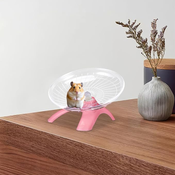 4pcs Silent Hamster Wheel Set, Flying Saucer Exercise Wheels for Small Pets, Super Quiet Mouse and Gerbil Running for Indoor Pet Cages