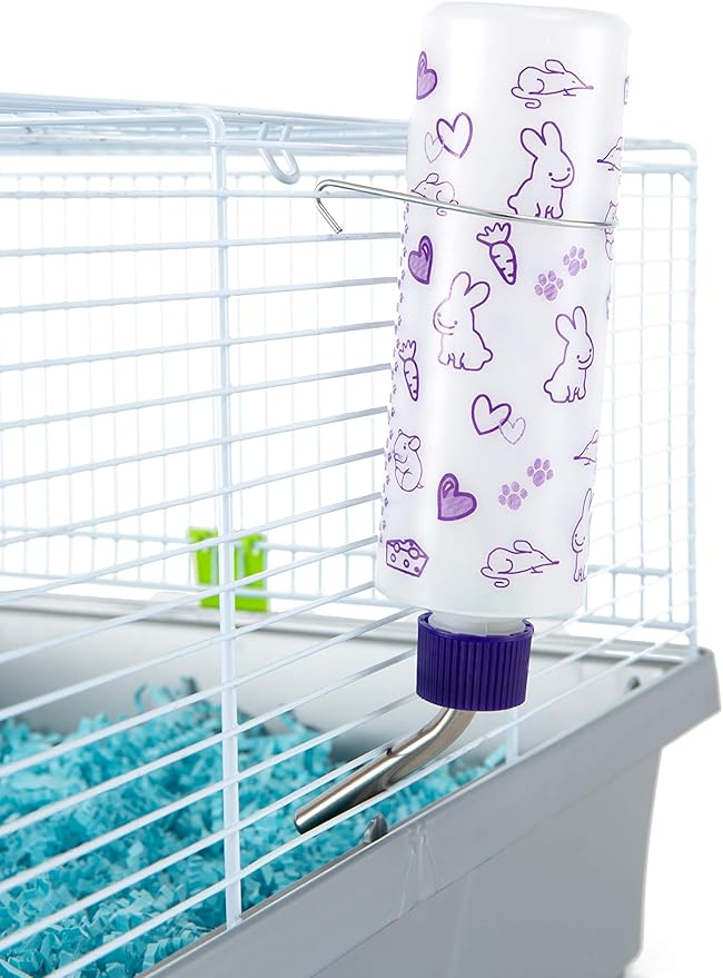 Lixit® Original Super Seal Classic Water Bottle for Rabbits, Cats, Ferrets, Hamsters, Guinea Pigs, Gerbils and Other Small Animals - Made in USA (Frosted (Pack of 2), 8 Ounce)