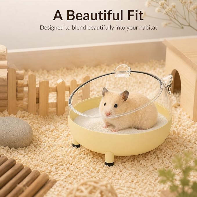 Meow&Woof Hamster Sand Bath Container, Large Sandbox Toilet Gerbil Batheoom, Tiny Chinchilla Dust Bathtub Sand Bath Box for Hamster Cage Accessories 6.5 Inch-Dark Green