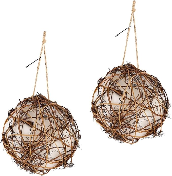 2PCS Handmade Birdhouse Materials, 2025 New Bird Nesting Ball Material for Wild Birds, Hummingbird Nesting Humming Bird House Material Gifts for Bird Watching Nature Lovers, 2Pcs 5.91in