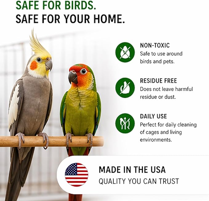 Poop-Off Bird Dropping Remover Spray, 32 oz – Fast-Acting Enzyme Formula, New Version 2026, Odor Neutralizing, Safe for Cages, Carpets & Surfaces