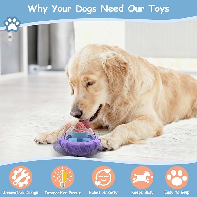 YINEYA Interactive Dog Toy, Feeder Toy with Adjustable Treat Dispensing & DIY Frozen Treats, Dog Enrichment Toys to Keep Them Busy and Mental Stimulation