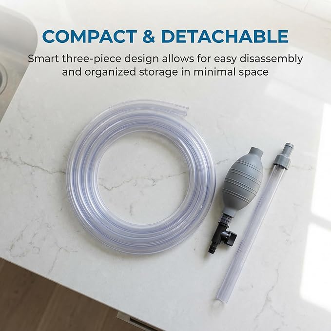 Delyle Aquarium Siphon Gravel Cleaner, 3-in-1 Fish Tank Vacuum with Sand Washer, Water Changer, 5.7ft Hose, Flow Control, Manual Hand Pump | Delyle Aquarium Gravel Cleaner Kit — 3-in-1 Fish Tank Vacuum, Sand Washer & Water Changer, 5.7ft Hose with Flow...
