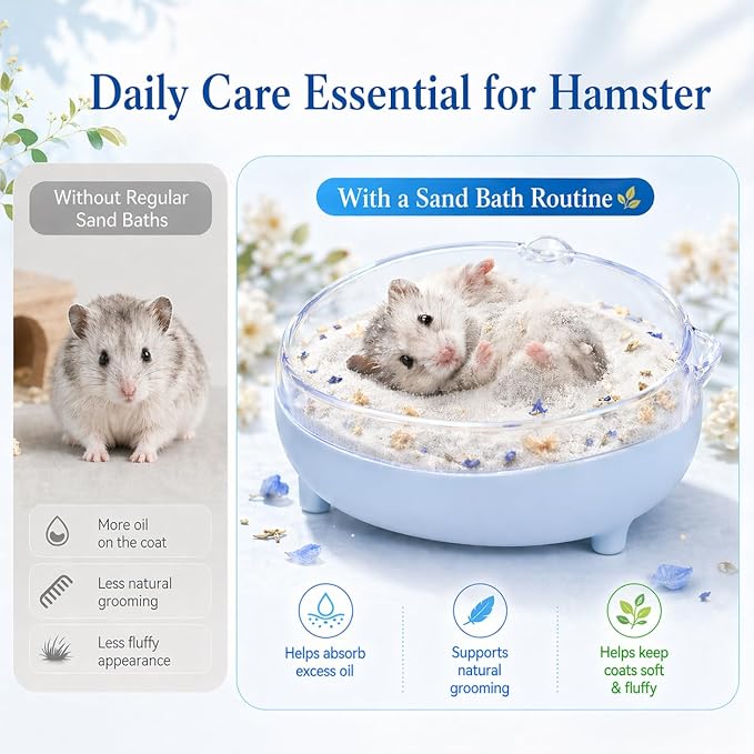 Meow&Woof Hamster Sand, 2.2LBS Chinchilla Dust Bath, 100% Natural Sands for Hamster Bath, No Dust Potty Litter Sand for Chinchillas Gerbil Syrian Mice, Small Animals Supplies (Flower Smell)
