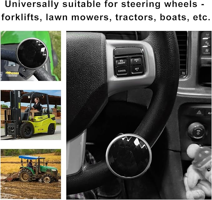 2 PCS Steering Wheel Knob Spinner, Driving Turning Assist Steering Wheel Knob with Metal Bearing, 360 Degree Rotation Steering Wheel Power Handle for Car Truck Boat, Car Accessories