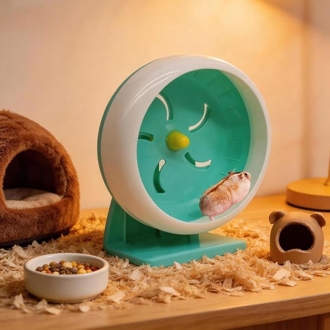 Hamster Wheel, 7 inch Silent Hamster Exercise Running Wheel with Stand,Pet Small Animals Exercise Running Toys,Adjustable Quiet Spinner for Guinea Pigs, Sugar Gliders, Gerbils