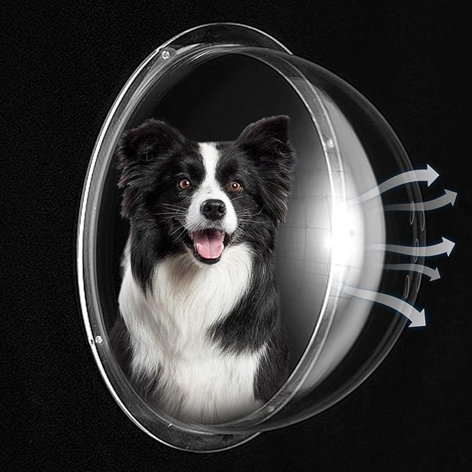 2 PCS Dog Fence Window with Air Holes, Clear Acrylic Pet Dome View, Bubble Peek Window Playground Doggie Fence Window, Inside Length 11.8 Inch and Deep 6 Inch, for Dog Cat Transparent