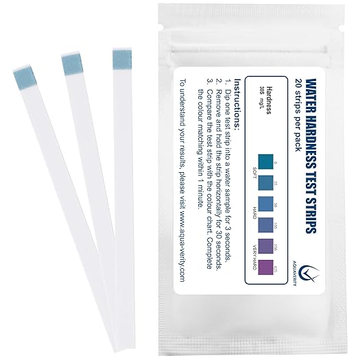 Water Hardness Test Strips – Pack of 20 – Fast & Accurate Results in 30 Seconds – Water Hardness Test Kit for Calcium & Magnesium Levels – Tap, Aquariums, Pools, Hot Tubs, and Appliances