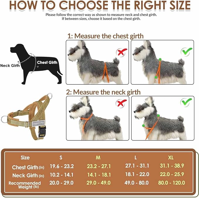 Lukovee No Pull Dog Harness & Leash Set - Heavy Duty Dog Vest Harness with Soft Padded for Medium Large Dogs, Adjustable Reflective Tactical Pet Harness for Easy Walk and Training (M, Yellow)