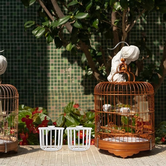 SHINEOFI 4pcs Plastic Bird Nest Box for Canaries and Birds Multipurpose Breeding Nest Basket Hollow Cage Storage Tidy Nesting Material Holder for Finch and Parrot