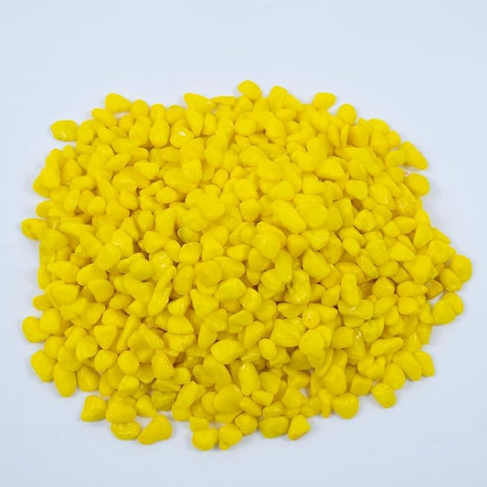Colored Aquarium Gravel,Colorful Pea Gravel,Garden Rocks,Decorative Stones Rocks for Fish Tank,Aquarium,Fairy Garden Decor,Planters,Vase Fillers,Landscaping,1 Pound (Yellow, 4-6mm)